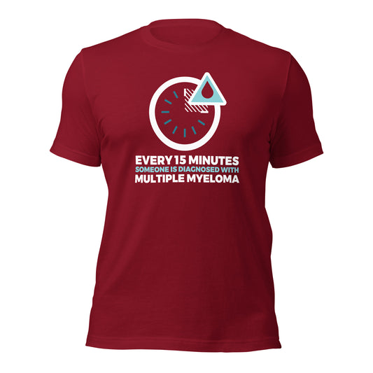 "Every 15 Minutes" Unisex t-shirt in burgundy