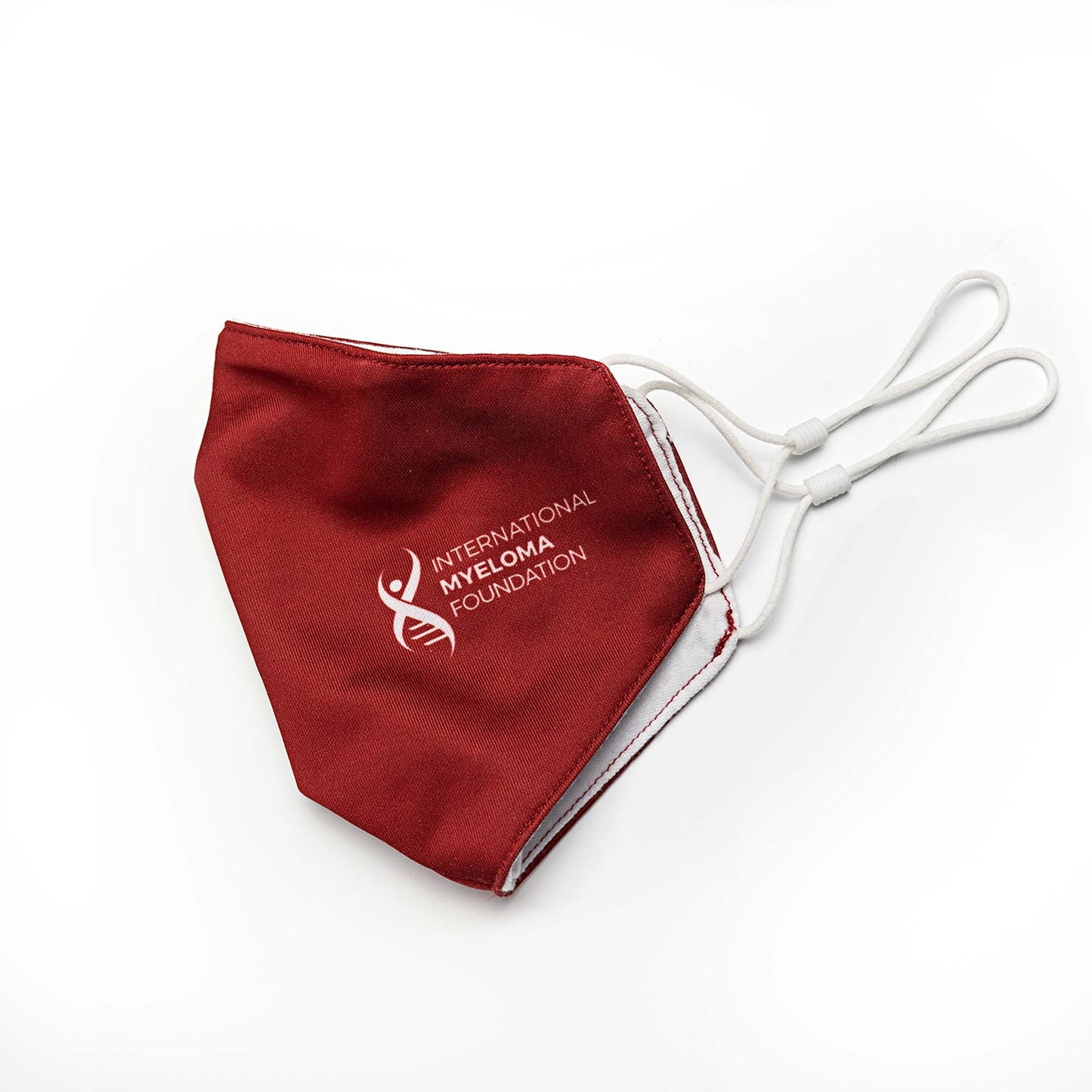 International Myeloma Foundation branded face masks in red